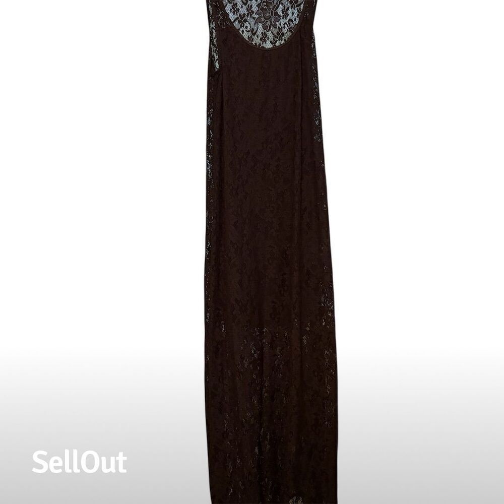 Tommy Bahama Women's XS Black Lace Maxi Dress Sleeveless Scoop Neck
